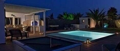 night lighting by the pool