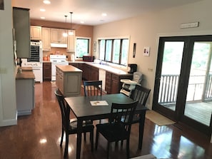 open concept kitchen/dining area