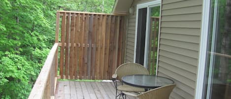 Deck overlooks the forest