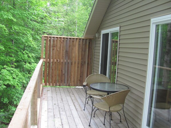 Deck overlooks the forest