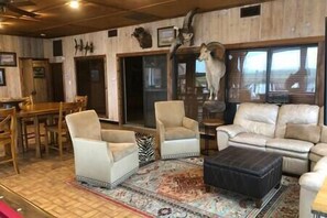 The Main Living Area and Game Room on the first level of Casa Arroyo Sporting Lodge.