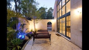 Garden lighting sets a beautiful mood in your private courtyard area.