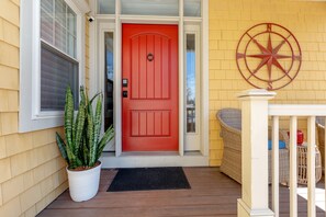 A secure entrance, with coded door lock.  You receive a code prior to arrival.