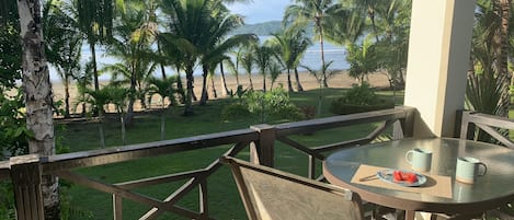 2 story villa on the beach. Master bedroom balcony view.