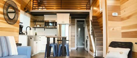 Desert Willow at Escalante Escapes is a tiny home that doesn't feel small thanks to its open floor plan and loft. You'll love the sense of spaciousness and light!