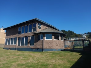 Walls of windows on the oceanfront