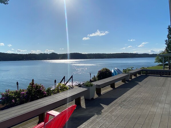 Peaceful view of the water from the deck!