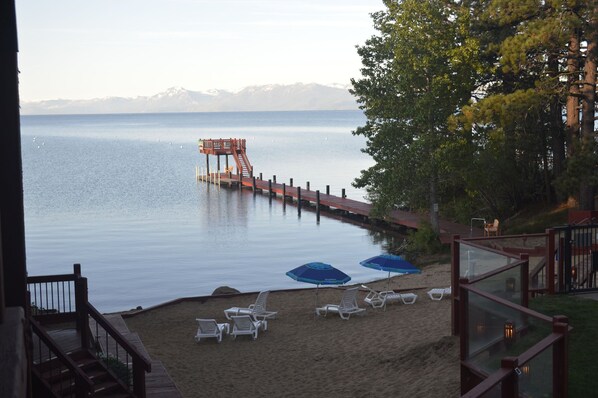 The resort's private dock  offers boat landing, crawdad fishing, and more!