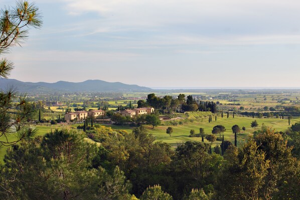 A view on La Ginestra at Borgo Santa Chiara, in the back a glimpse of the sea