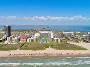 Aerial beach view of the Saida complex
