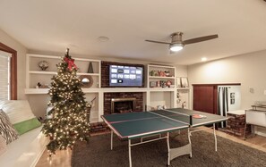 Game room with Ping Pong table, board games, smart TV