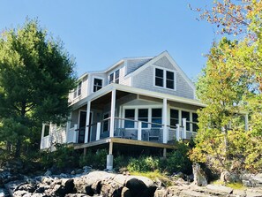 Welcome to Card Cove!
Cove Cottage sits right at the edge of the water and rocky shoreline.