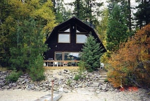 view of the house from the end of the dock