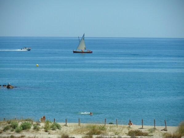 La plage vue de la terrasse