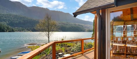 Perched perfectly above the lake for sweeping 180 degree lake & mountain views.