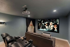 Our cozy theater room. 