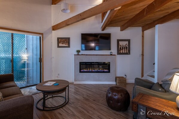 Enjoy the comfort of the sofa bed located inthe living room 