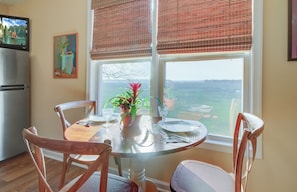 Casual dining for four, with panoramic marsh views!