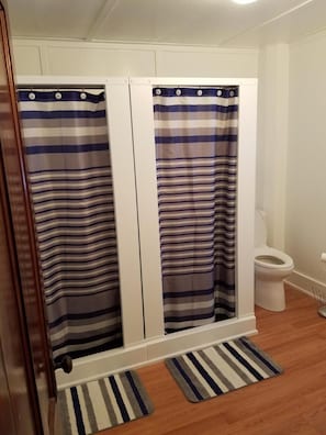 Twin showers in large bathroom