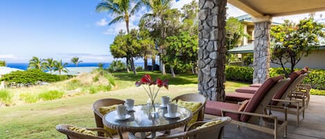 Spectacular views of the ocean along the Kohala Coast off the wrap around lanai.