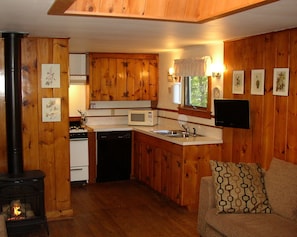 The kitchen at the Pine Cottage