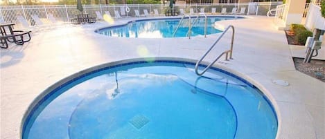 Community heated pool and spa