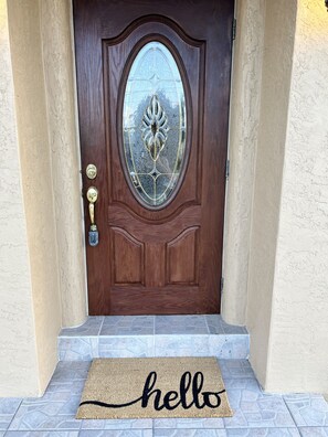 Front door with lockbox