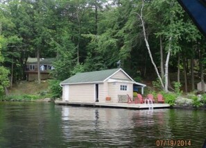 cottage and boathouse