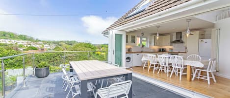 Patio area with views of Braunton burrows