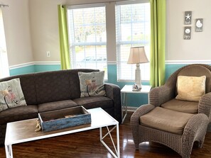 Living room with pull out couch
