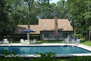 pool and backyard