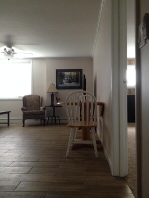 Hallway toward kitchen/living area