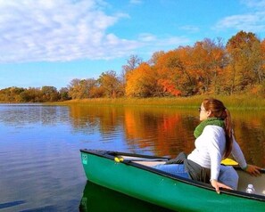 Pickerel Lake is a 4min. paddle away. 