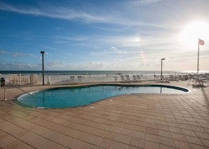 Peaceful afternoon by the pool