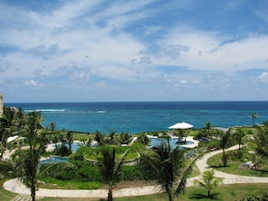 View of the upper pools and some of the landscaping at the Crane.