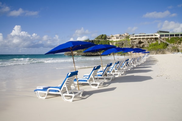 Beautiful Crane Beach and Umbrellas.