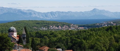 View from the terrace towards the Adriatic and the mainland beyond.