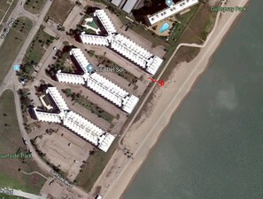 Aerial View of Condo complex. As close to beach as possible.