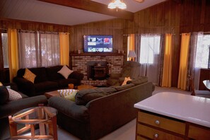 Family room view from kitchen