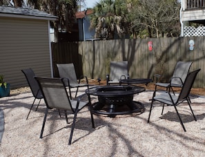 S'Mores anyone? Enjoy your private firepit   area or watch your dinner cook