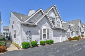 Our home is on the left. There are 3 parking spots in front.