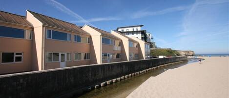 Exterior of flats and beach