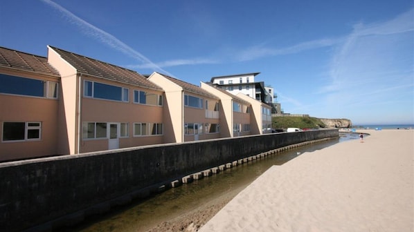Exterior of flats and beach