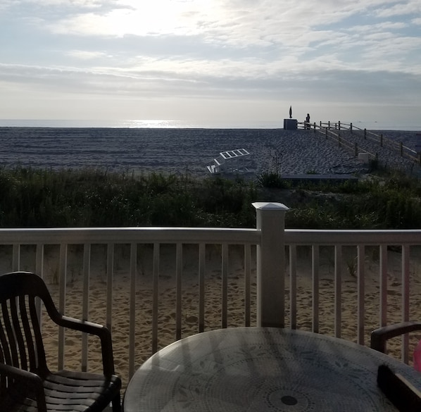 Deck View - Steps away from the beach.