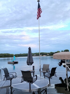 Patio seating on Dock for adults