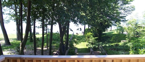 Apartment deck overlooking Lake Michigan 