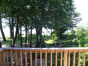 Apartment deck overlooking Lake Michigan 
