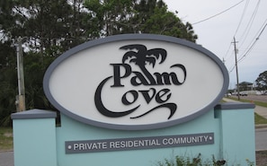 Palm Cove is a gated community with 2 pools and playground. 4/10 mile from beach
