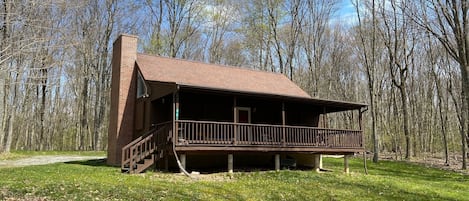 Cabin as pulling into driveway