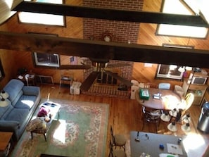Looking down into the Living room & dining area From the loft